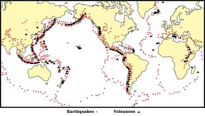 Mapping earthquakes and volcanoes worksheet answer key